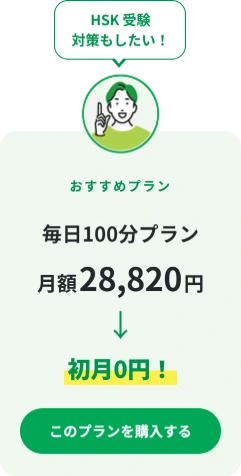 毎日100分プラン 月額28,820円が初月0円
